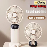 Electric Fan Portable Air Conditioner Mini Cooler Rechargeable Neck Fans for Home Free Shipping Hand Usb Conditioning Blades 1