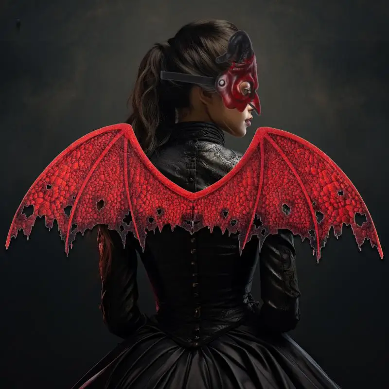 

New Halloween Non-Woven Devil Wing Mask Set Holiday Party Dress Up Performance Props Cosplay Performance Costumes Photo Costumes