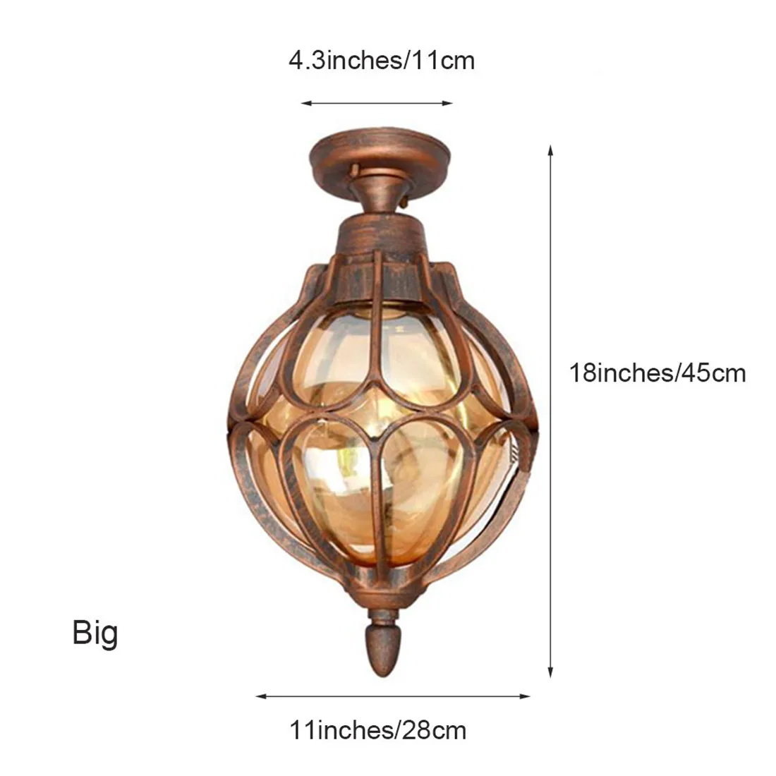 Retro Loft Nordic outdoor Ceiling Light,Vintage Balcony Aisle Outdoor Surface Mounted Ceiling Lamp, America Style Exterior Lamps