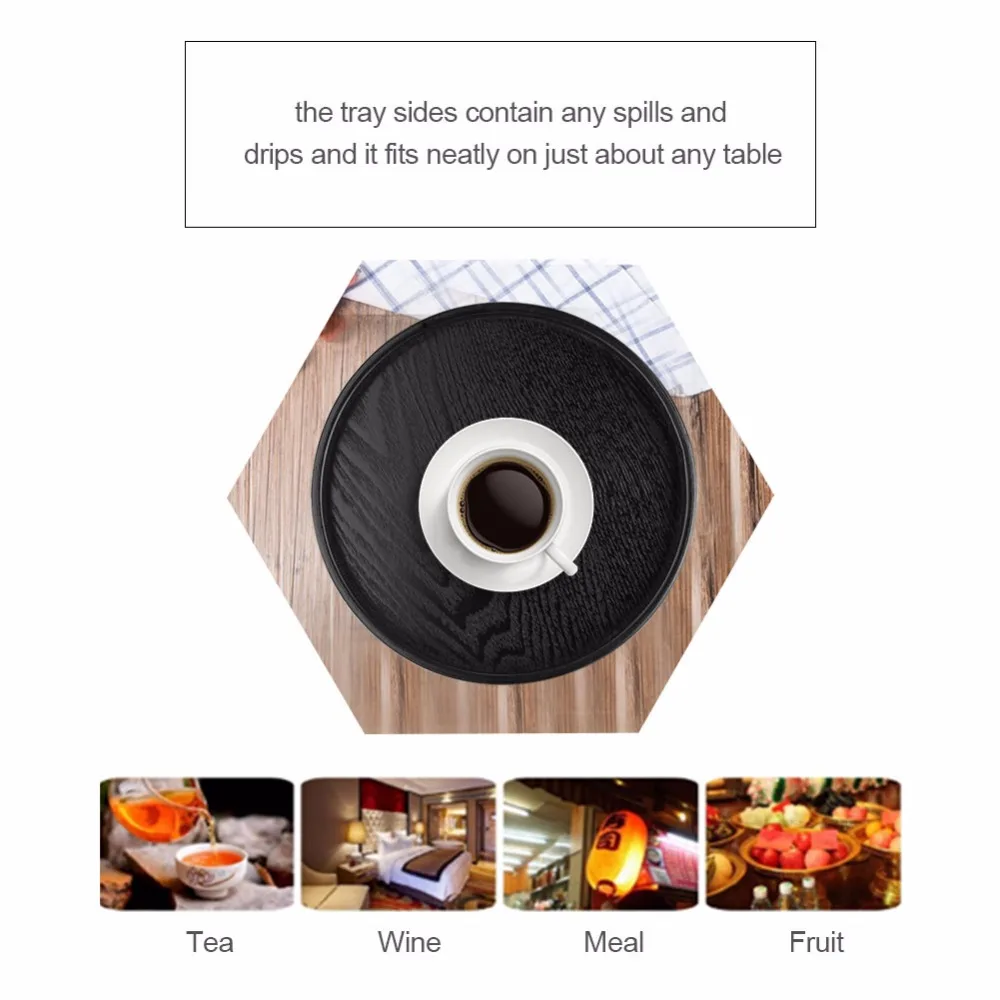 Tea Tray Wooden Serving Tray Wood Tea Tray Round Coffee Snack Food Meals Serving Tray Kitchen Restaurant Chinese Tea Serving Bamboo