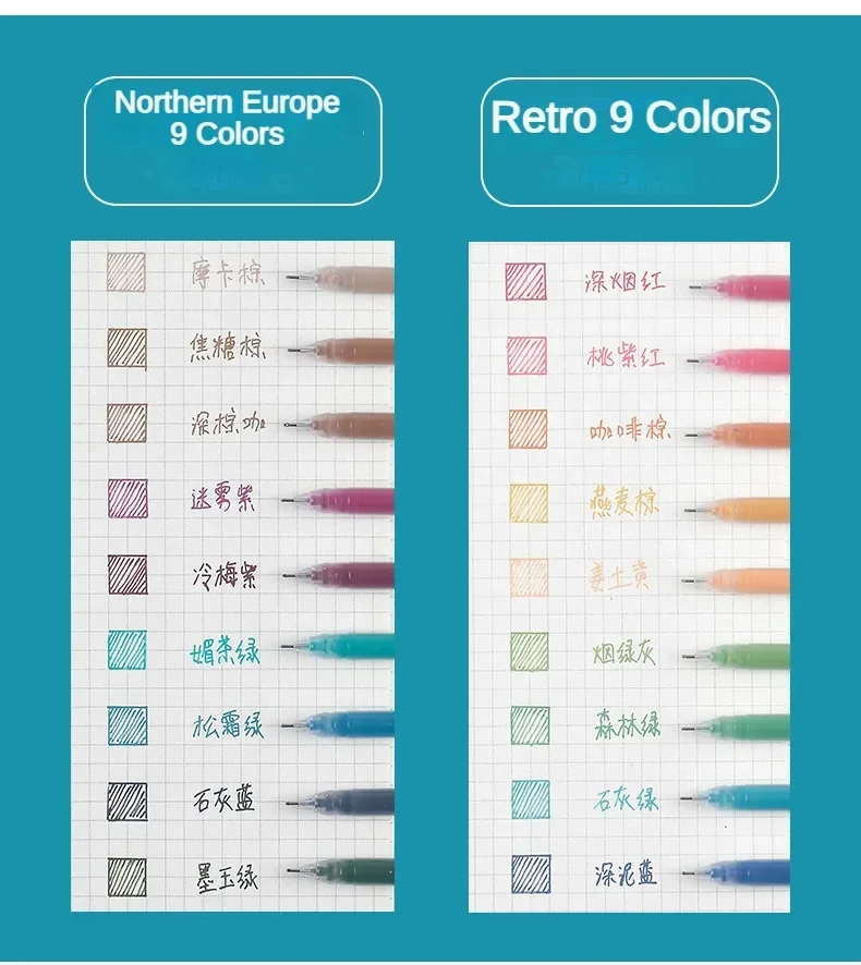 198/6 pcs Kawaii Morandi 젤 펜 세트 아트 마커 멀티 컬러 젤 잉크 펜 라이너 볼펜 학교 사무실 문구 선물 펜