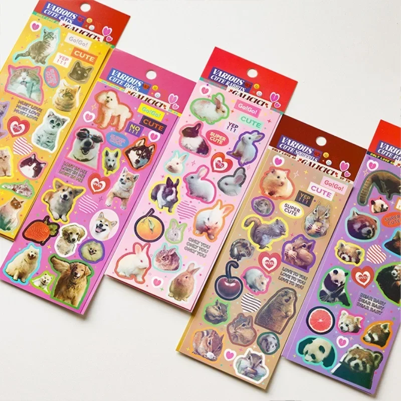 1Pc Retro American Animal Laser Stickers Scrapbooking Stick DIY Material Stationary Kawaii Art Decoration Supplies