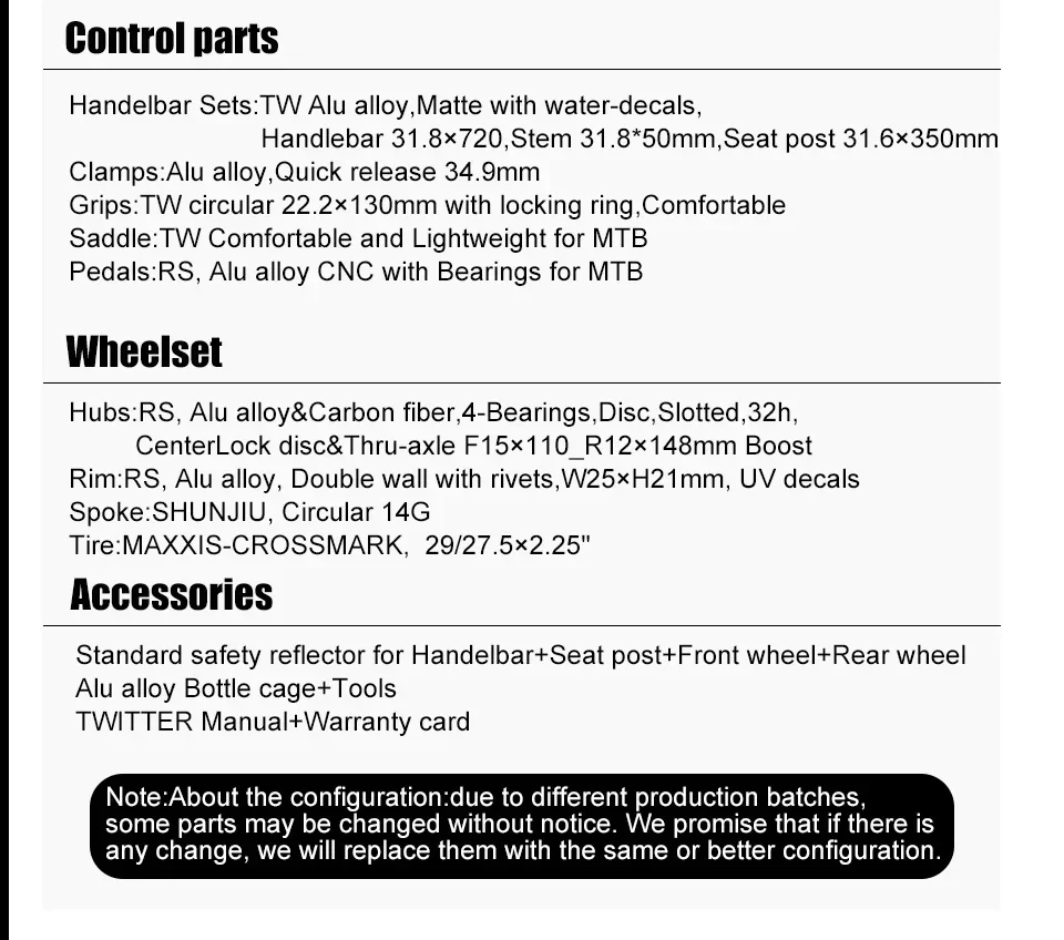 TWITTER OVERLORD 27,5/29iner WheelTop EDS-13S cambio electrónico freno de disco de aceite suspensión completa bicicleta de montaña de fibra de carbono MTB