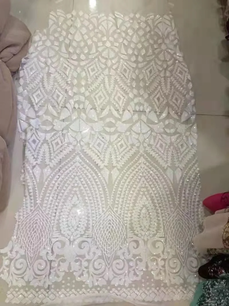 

Женская Блестящая кружевная ткань с длинным цветком, 5 ярдов