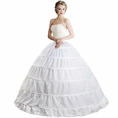 

6 Hoop Crinoline Underskirt Petticoat Full A-line Floor Length Bridal Dress 2025