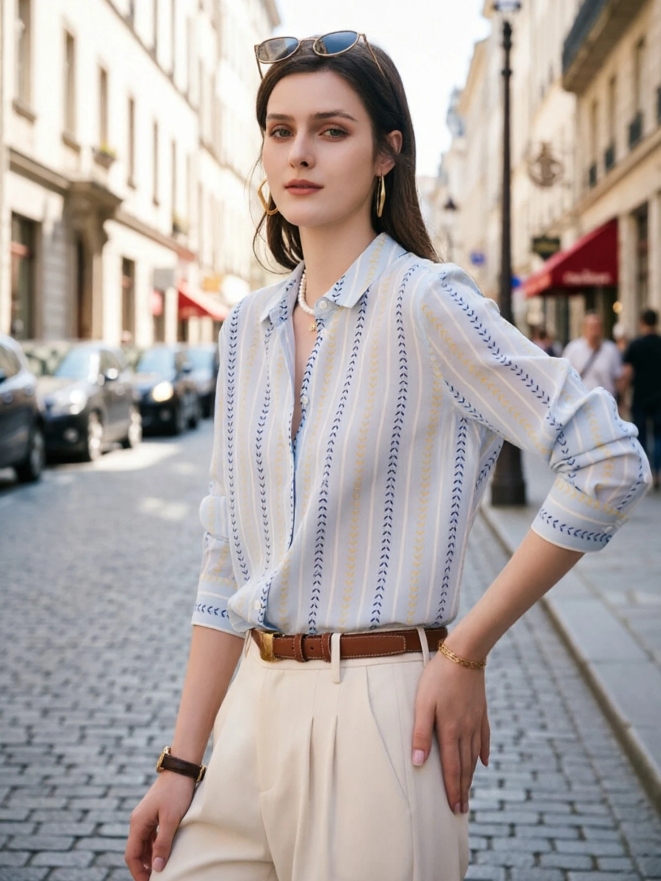 Neue Frühlings-Bürodamen-Hemden Modische Bedruckte Damenblusen Französischer Stil Oberteile Blusas Mujer – Detail 2