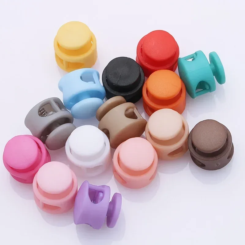 Cord stopper Cord lock stopper Detachable stopper Cord lock Cord end lock 10PCS Colorful Cord Stoppers Round Plastic Cord Locks Metal Spring Anti-slip Stoppers DIY Clothes Sewing Accessories