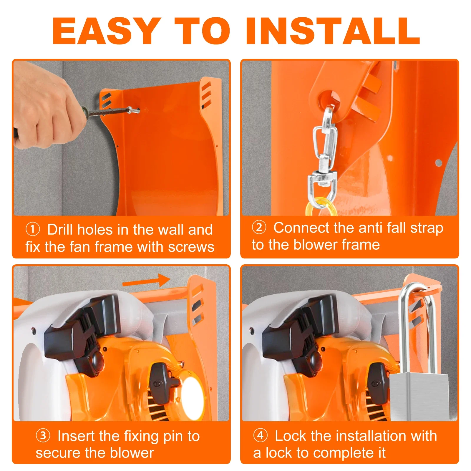 Handheld Leaf Blower Storage Rack Rustproof Leaf Blower Wallmount Bracket Heavy Duty Sturdy Storage Holder for BG-50