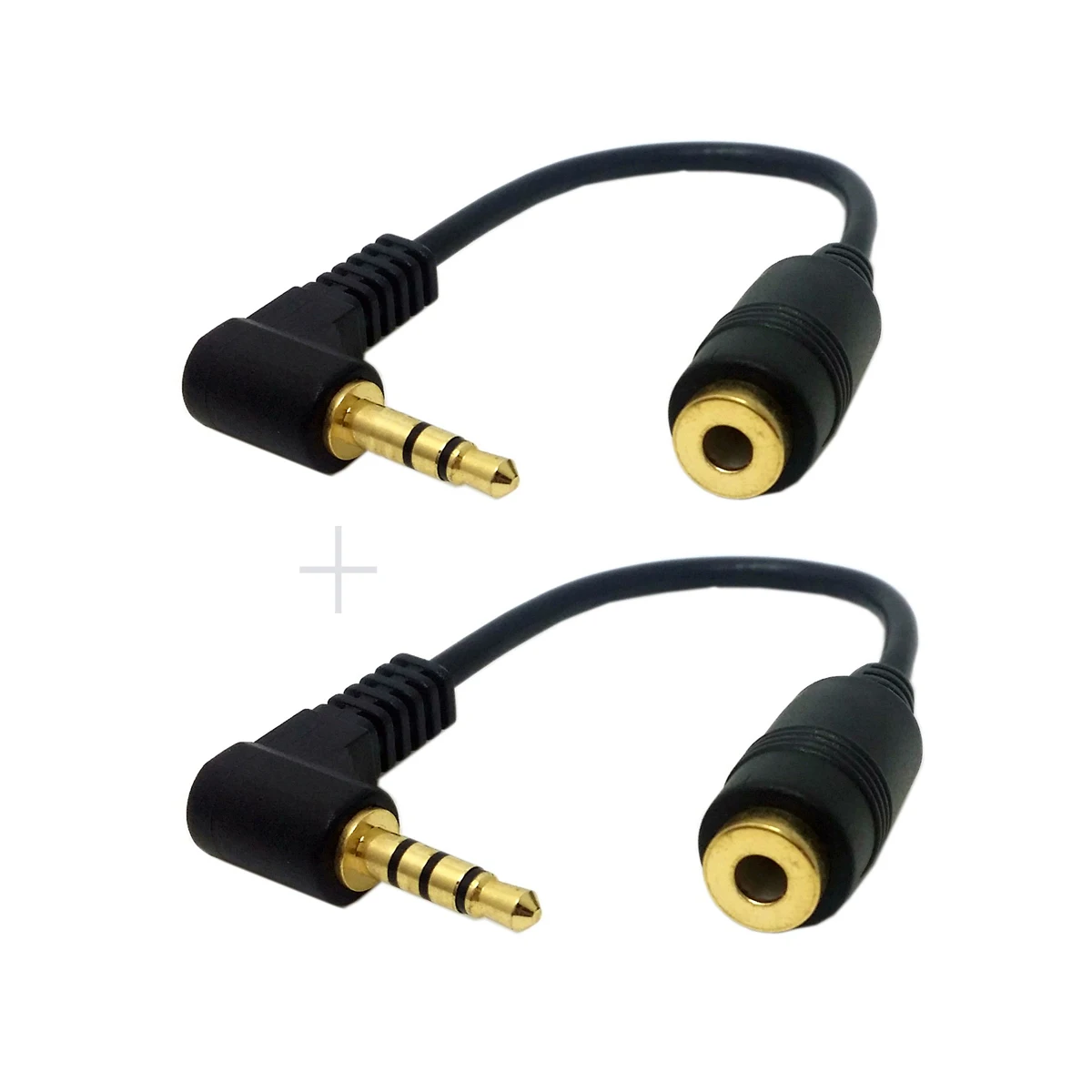 1Set 3/4 Poles Audio Stereo 90 Degree Right Angled 3.5mm Male to Female Cable |