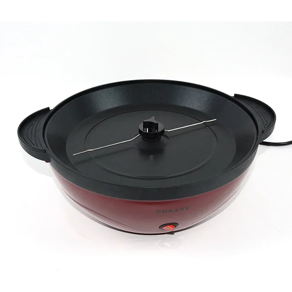 Popcorn Popper 850W Nonstick Plate Electric Stirring Quick-Heat Technology Cool Touch Handles Healthy Less Fat