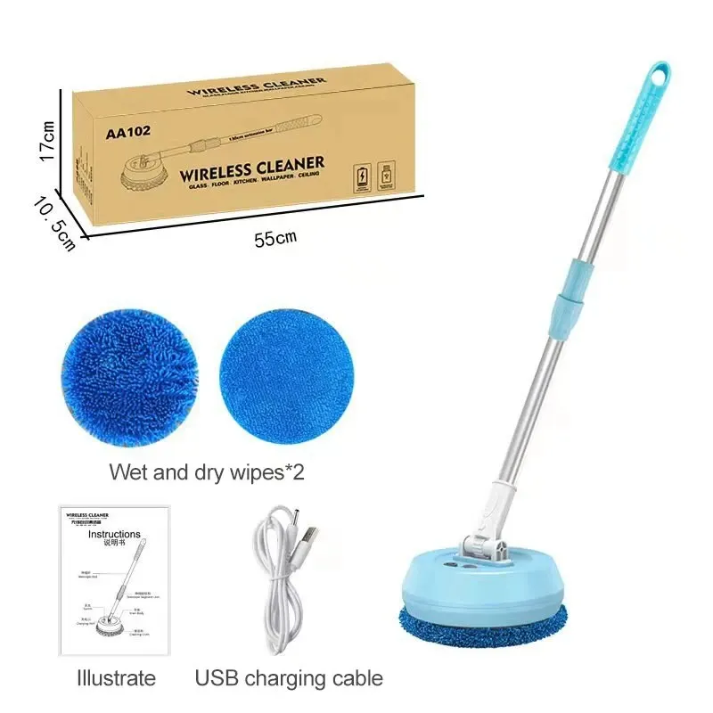 Wireless Electric Spin Mop Cleaning Machine Automatic 2 in 1 Wet & Dry Home Cleaner Car Glass Ceiling Door Windows Floor Cleaner images - 6
