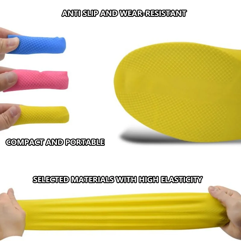 1 Pair Waterproof Non-slip Silicone Shoe Covers High Elastic Wear-resistant Outdoor Rainy Day Reusable Accessories shoe covers