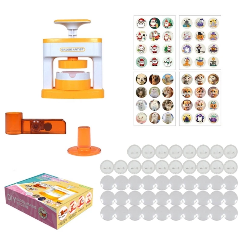 Button Maker Machine Safe and Durable Badge Maker Press Machine for Party Souvenirs Commemoration with Multiple Sizes