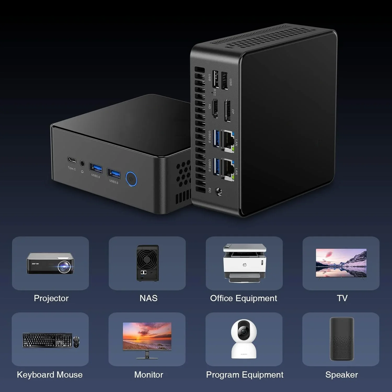 Мини-ПК SZ BOX AMD Ryzen 7 7735HS, Windows 11, DDR5, 16 ГБ, 500 Гб