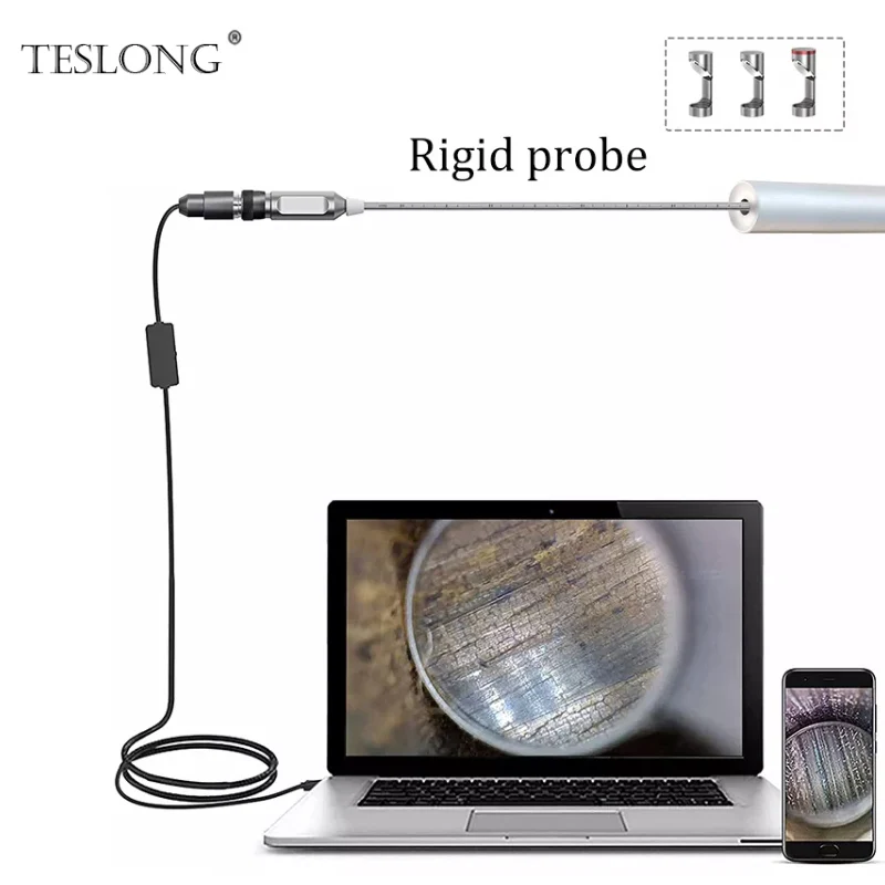 Teslong Rigid Rifle Endoscope, Gun Camera Borescope for Barrel, 26'' Rod Fits .20 Caliber & Larger, Suitable for Android Phone inspection camera,mini endoscope camera,rifle borescope camera