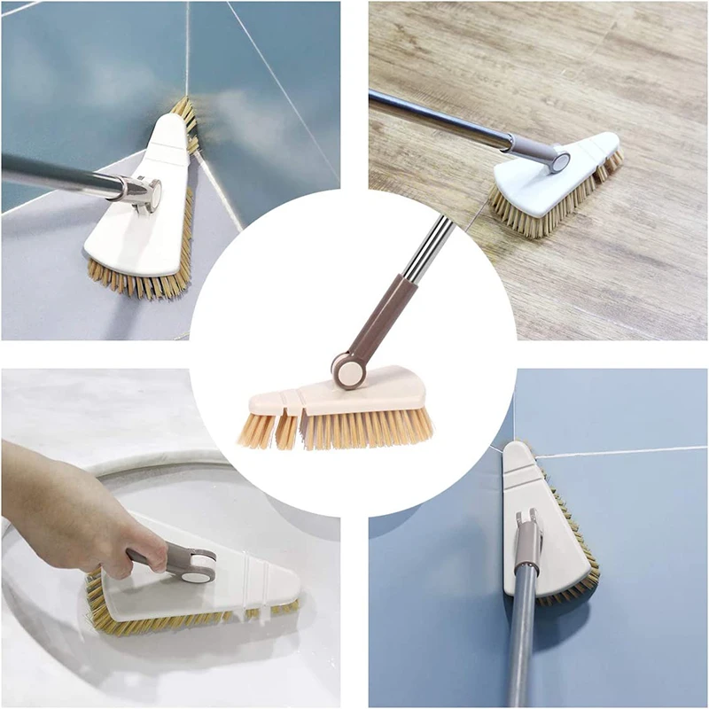 1Pc Rotating Cleaning Brush Bathroom Kitchen Floor Scrub Brushes Long