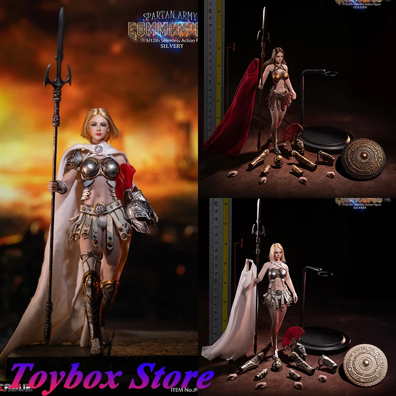 

TBLeague 1/12 Spartan Army Series PL2024-224A Golden PL2024-224 Sliver Seamless Body Fighting Female 12" Full Set Action Figure