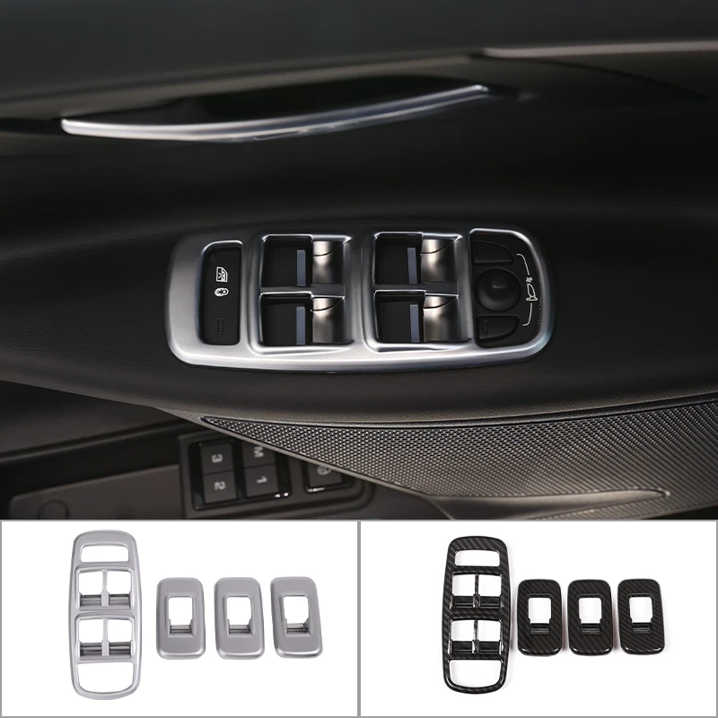 

ABS Chrome Car Window Glass Lift Switch Button Trim Cover Sticker For Jaguar XE 2016-2020 Interior Accessories