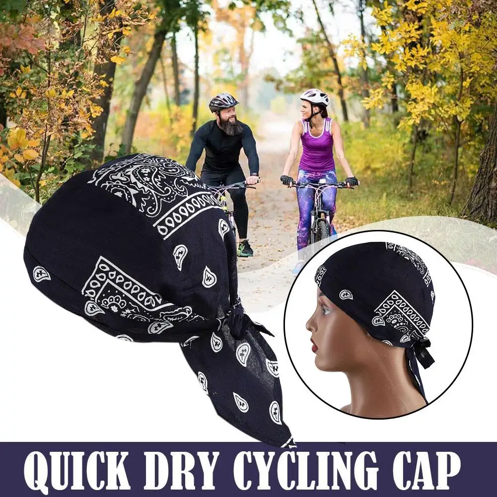 Unisex Quick Dry Pure Cycling Head Scarf Summer Men Running Riding Bandana Pirate Cap Helmet Liner Cycling Hat Headband 3