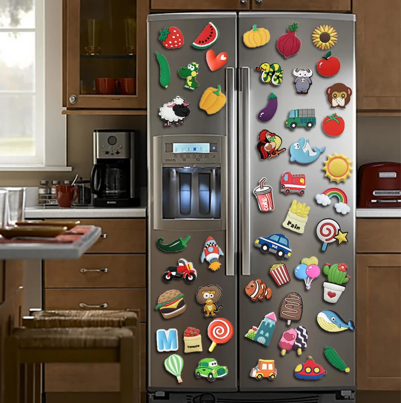 Description Picture 3 of item1 Set PVC Cartoon Animal Fridge Magnet for Children Funny Magnets for Refrigerator Decor Magnetic Letters for Kids Learning Tool