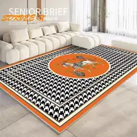 Large Luxury Design Nordic Animal Horse Living Room Carpet  Orange Horse Lounge Area Rug For Bedroom Rug Modern Mat Home Decor 1