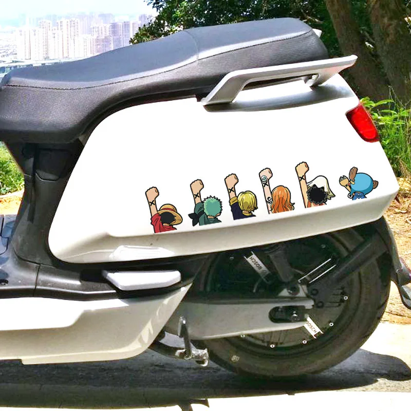 1 pz Anime One Piece Stickers Cartoon rufy Joe Bassolo Back Car Rear Window Scratch Stickers adesivi impermeabili riflettenti