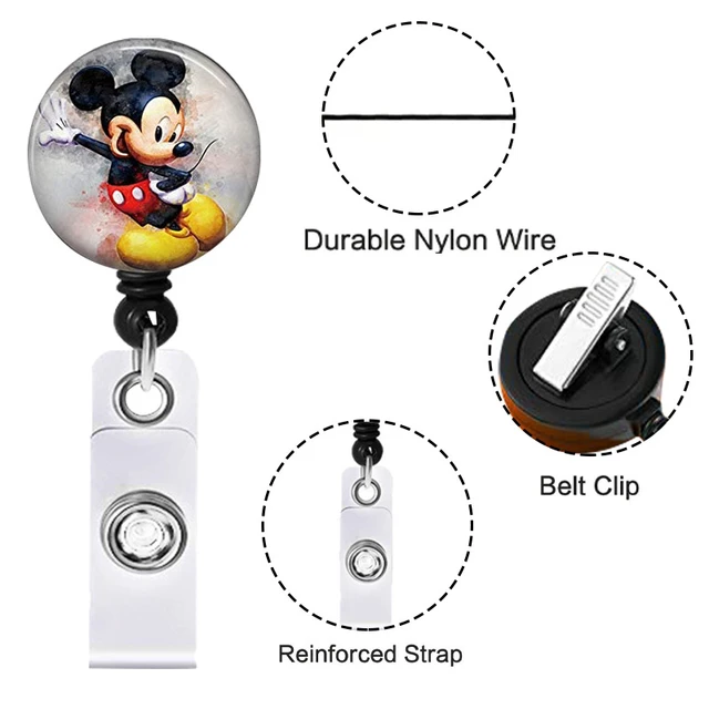 Mickey Mouse Badge Holder Retractable