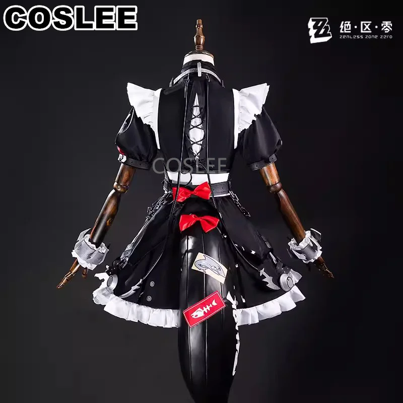 COSLEE Ellen Joe Cosplay Costume Zenless Zone Zero Game Suit Lovely Maid Dress Uniform Tail Halloween Party Outfit Women XS-3XL