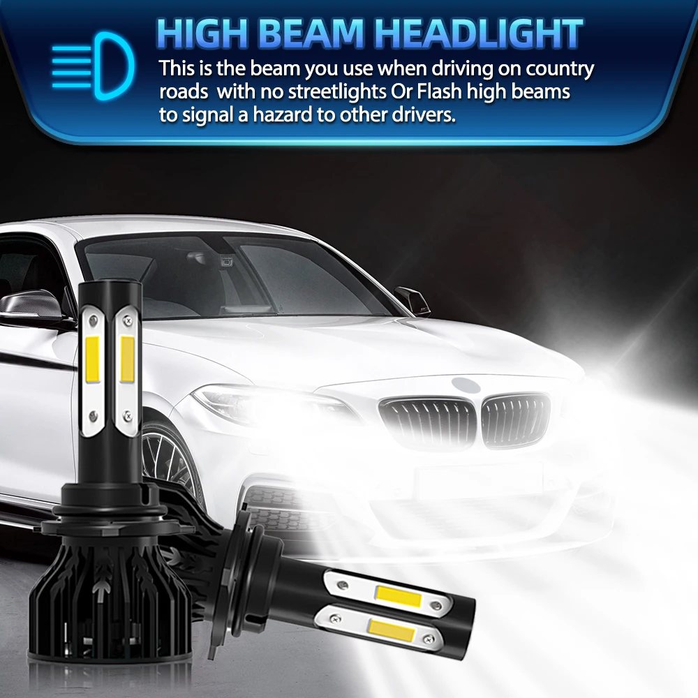 자동차 조명 LED 헤드라이트 전구, 360W 60000LM 9005 HB3 9006 HB4 캔버스 터보 램프, 미쓰비시 랜서 2008-2014 2015 2016 2017