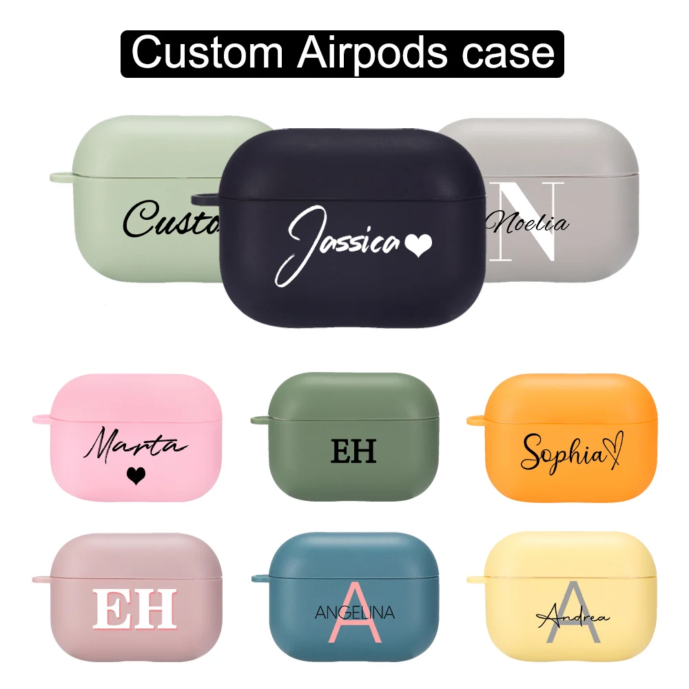 Nome Personalizzato Per Airpods Pro Case Luxury Diy Name Love Heart Funda Cover In Silicone Airpods 2 Custodia Cute Pod Accessori Per Auricolari