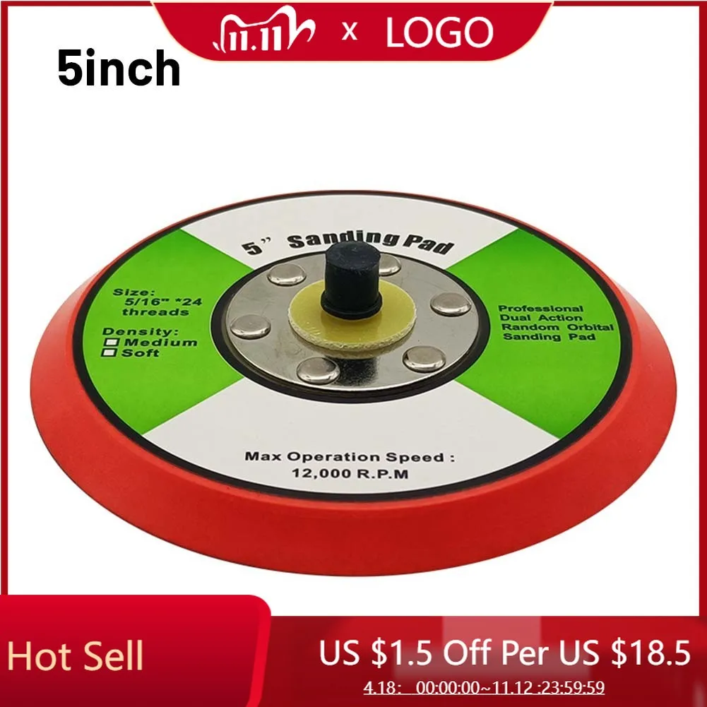 Professional 5" 125mm Da Orbital Sanding Pad Plate 5/16” Backing Plate