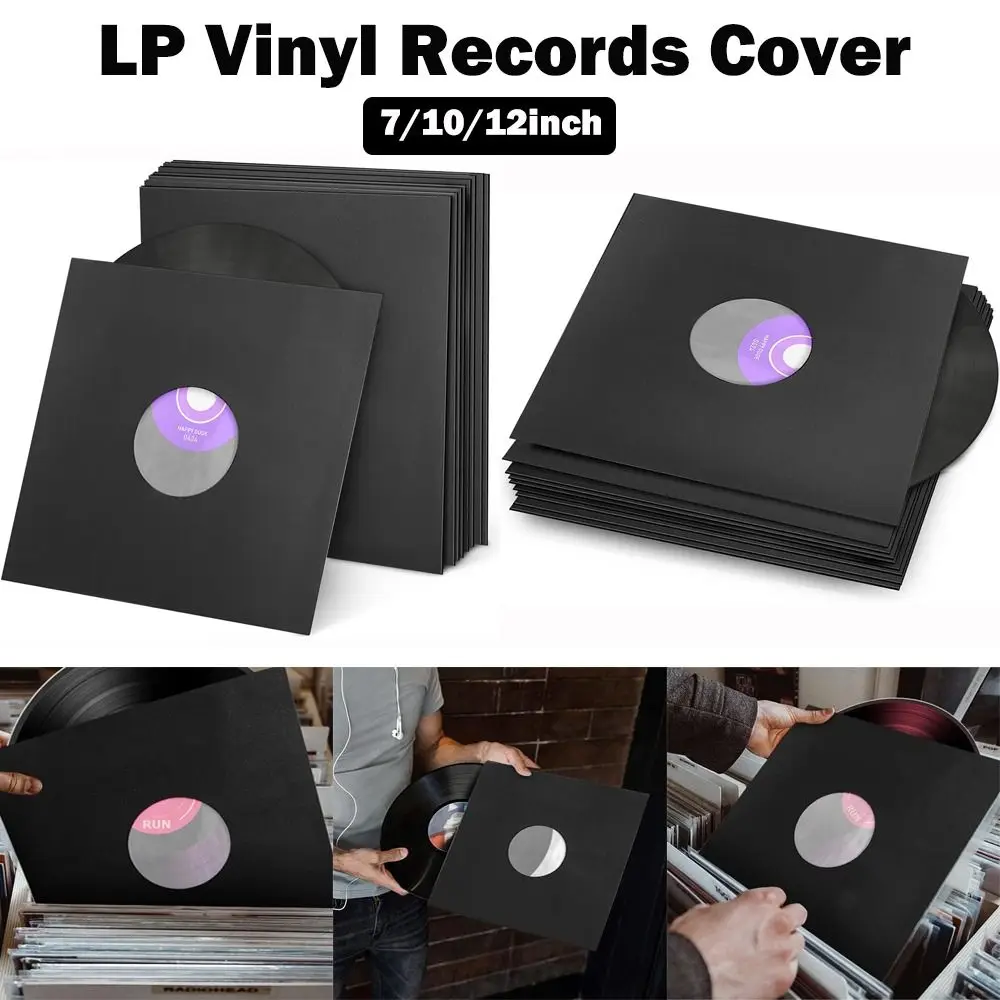 1PC 7/10/12inch Black White Paper & Poly Lined Record Inner Sleeves for LP Vinyl Records Anti Static Record Storage Album Covers