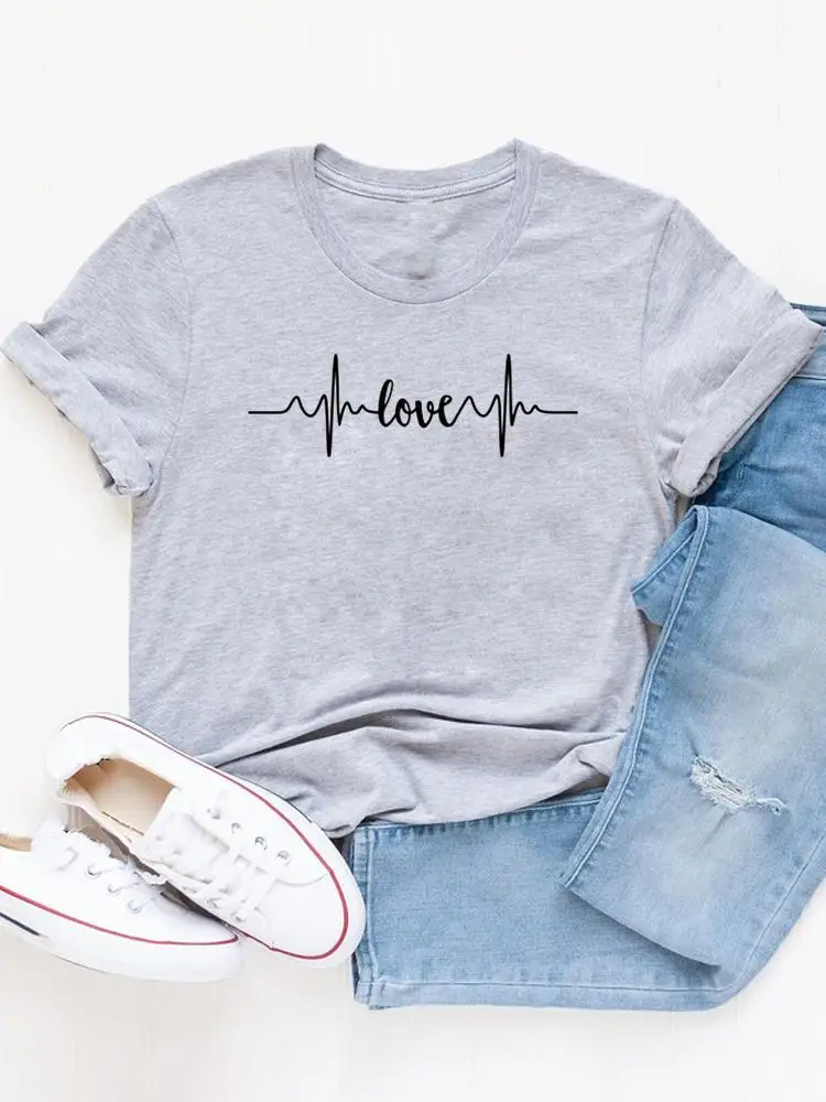 

Футболка женская летняя с графическим принтом и коротким рукавом