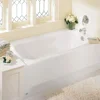 60-Inch White Textured Porcelain-Enameled Steel Bathtub Left Hand Drain Safety Padded Bars 6