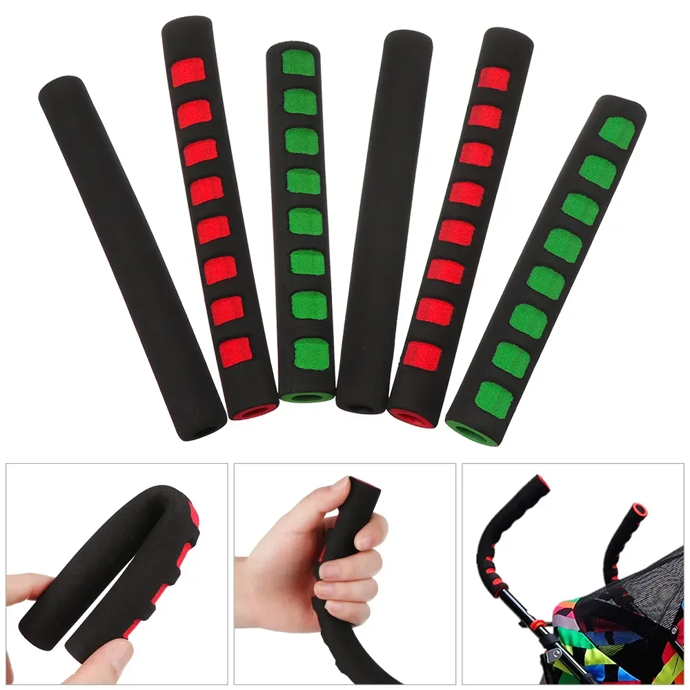 2Pcs Baby Stroller Accessory Stroller Handle Cover EVA Foam Trolley Armrest Cover Self-adhesive High-elastic Armrest Protection