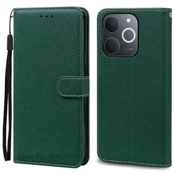 Premium Wallet Flip Leather Phone Case Cover - Elegant and Durable Protection for Note 70  (Note 70T) (Dark Green)