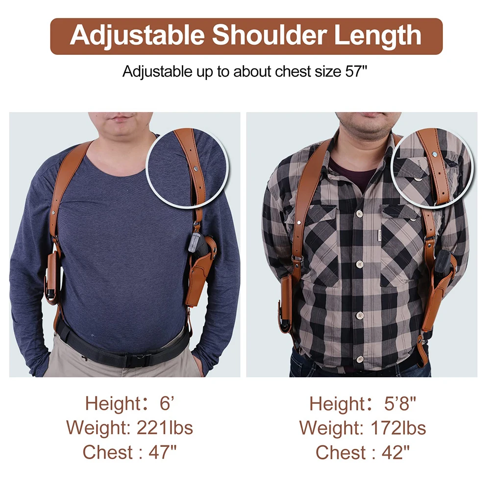 Tactical Concealed Shoulder Holster Gun Holster Universal PU Leather Underarm Pistol Handgun Carry Pouch 1911 Airsoft Accessory 3