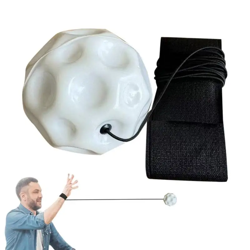 Wrist Ball Glowing Rubber Rebound Bouncy Ball With Wrist Strap And String Wristband Toy Portable Elastic String
