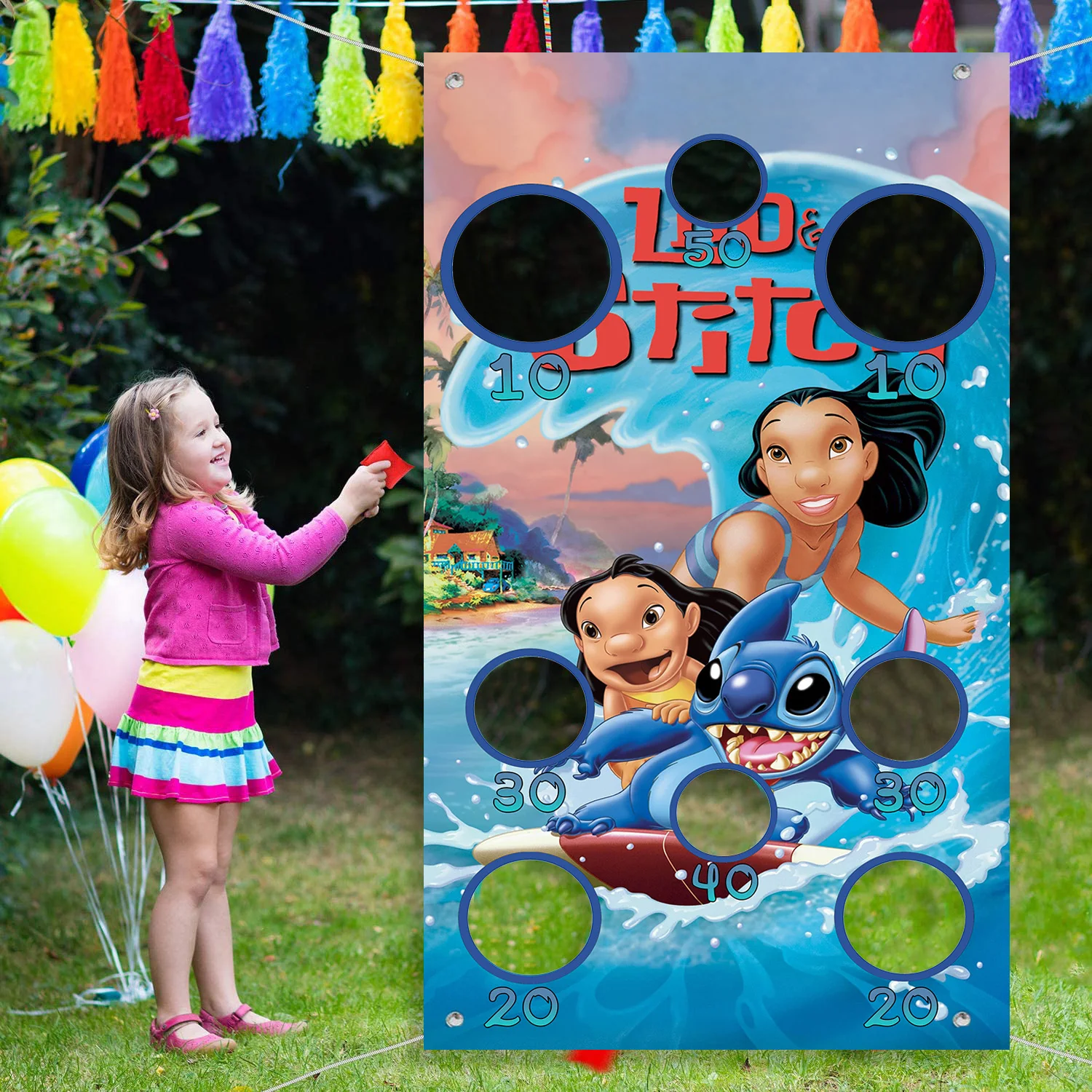 Disney Lilo Stitch – jeux de lancer, banderole de fête, jeu de jouets  Cornhole, sac de haricots, fournitures de fête de famille, jeu de carnaval  de noël en plein air - AliExpress