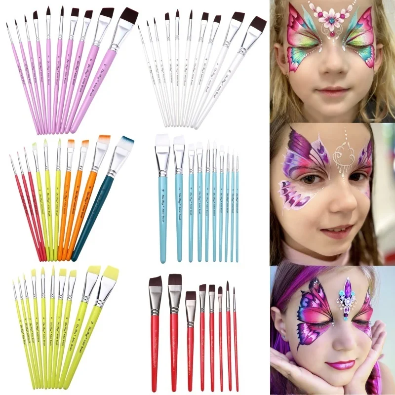 Pennelli per pittura del viso Set di strumenti per trucco per pittura del viso per bambini Pennelli per pittura del corpo