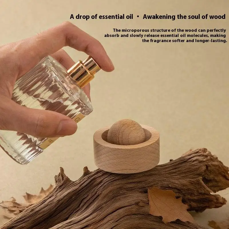 1Pcs Spherical Design Natural Fragrance Dispersion Bedroom Decor Diffuser For Room Fragrance Wooden Essential Oil Diffusers