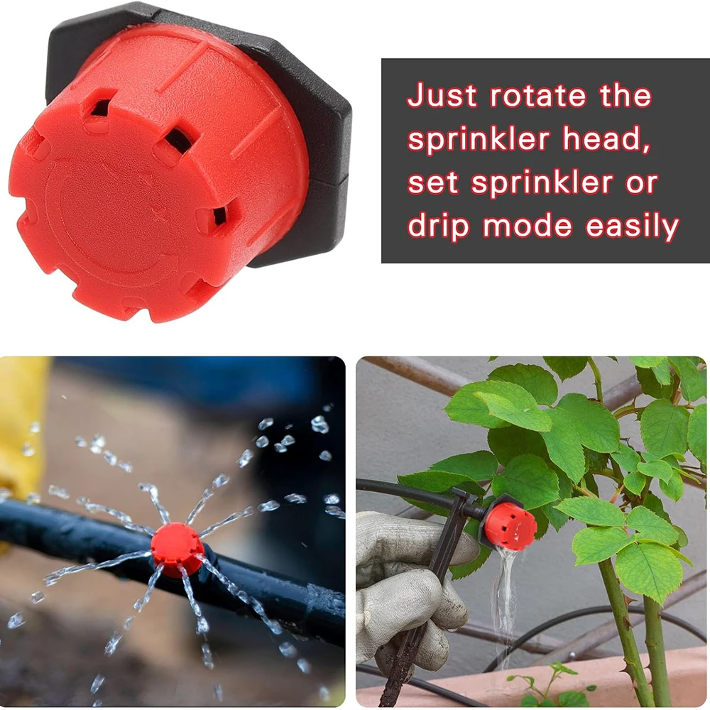 20-50M Drip Irrigation System Potted Plant Watering Kits Adjustable Drippers 1/4'' Hose Irrigation Micro Garden Watering System - 2