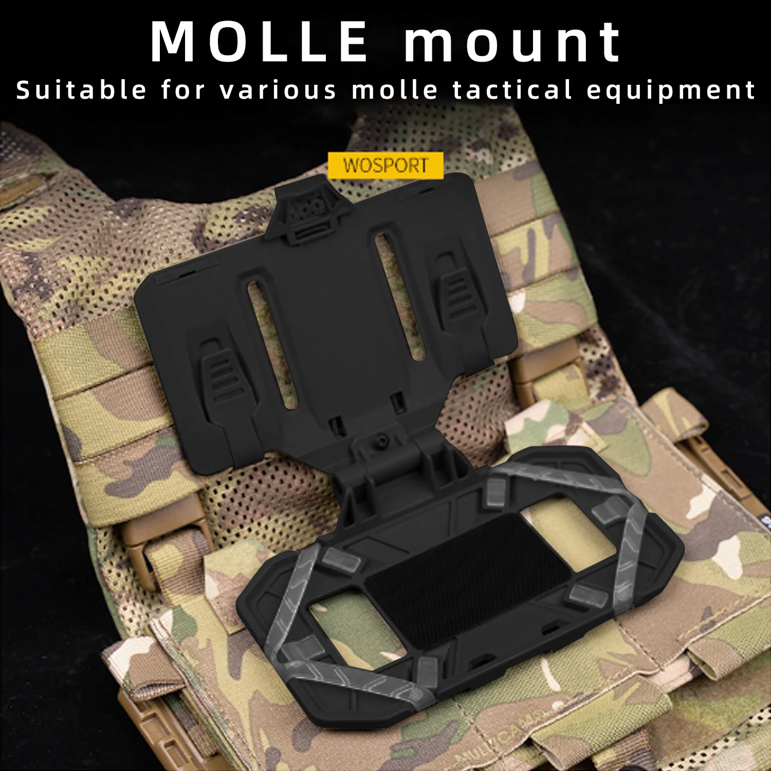 BOOIU Tactical Molle Folding Navigation Board CS Miltary Airsoft Panel Molle Carrier Board Mobile Phone Holder Mount Accessones