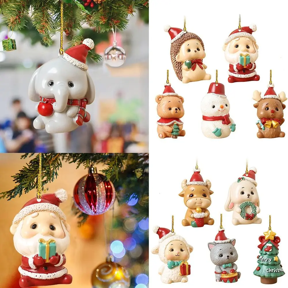 

Рождественские Мини-украшения в форме животного, акриловые подвесные Подвески для украшения дома