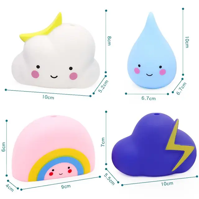 Baby Bath Toys Cloudy Rainbow Rain Thundercloud Weather Toy Kids Bathroom Water Spraying Early Educational Toy 2