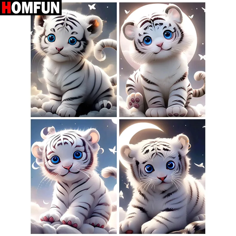 

Алмазная 5D картина HOMFUN, картина с животным тигром, ручная работа, домашний декор