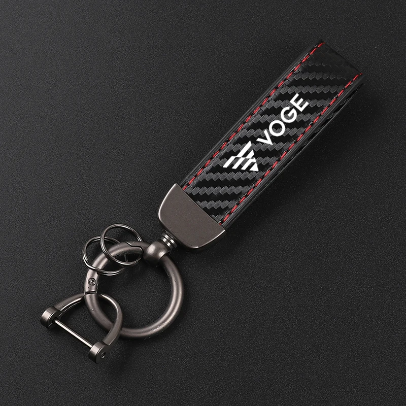 Premium Leather Horseshoe Buckle Motorcycle Keychain