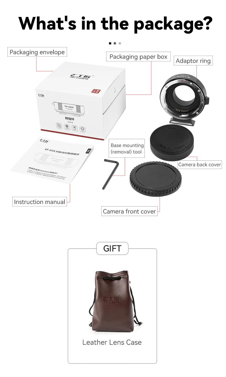 7artisans EF-EOS M Lens Adapter Ring Auto Focus Lens Mount Compatible with EF/E