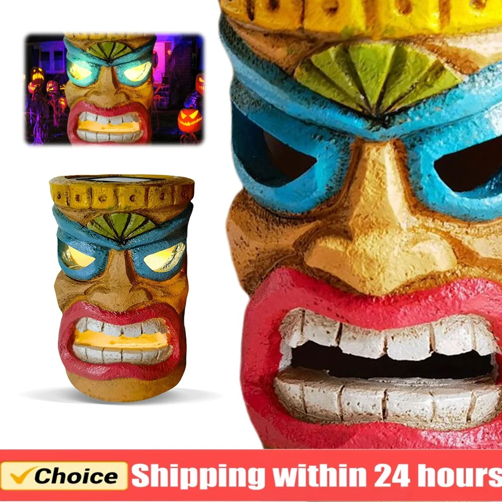 Resin Solar Tiki Statue Garden Decoration for Halloween Outdoor