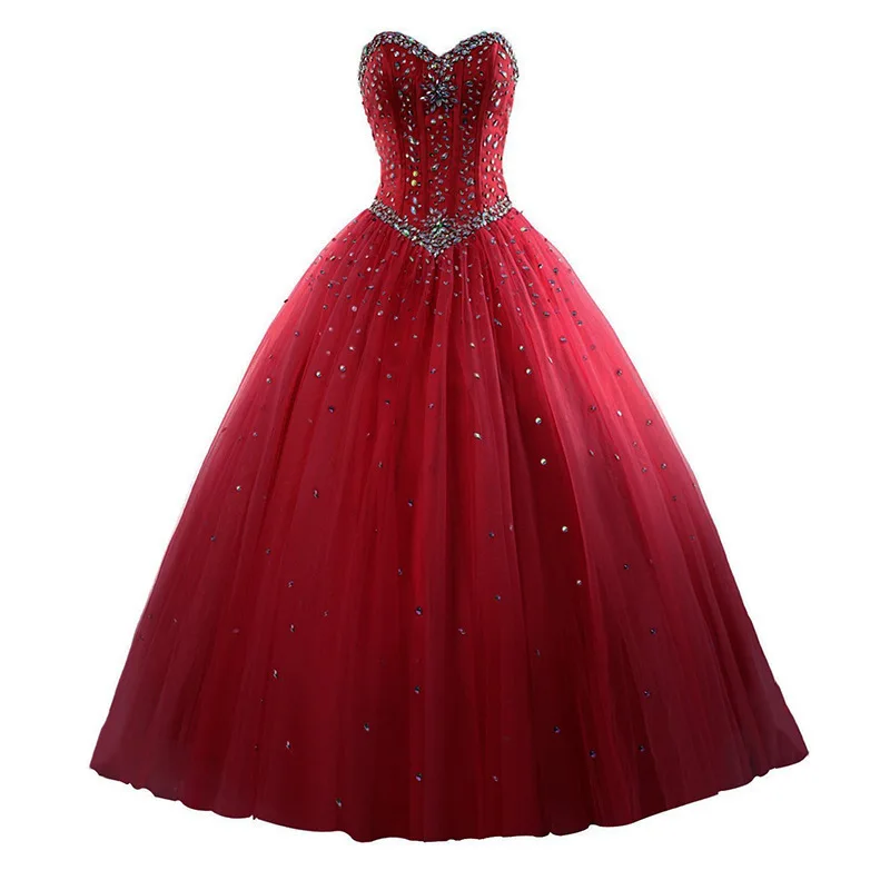 

Дешевое бальное платье для милой принцессы в наличии, платья для Quinceanera с бисером и кристаллами, милое платье на день рождения 16 принцесс, платья для 15 лет